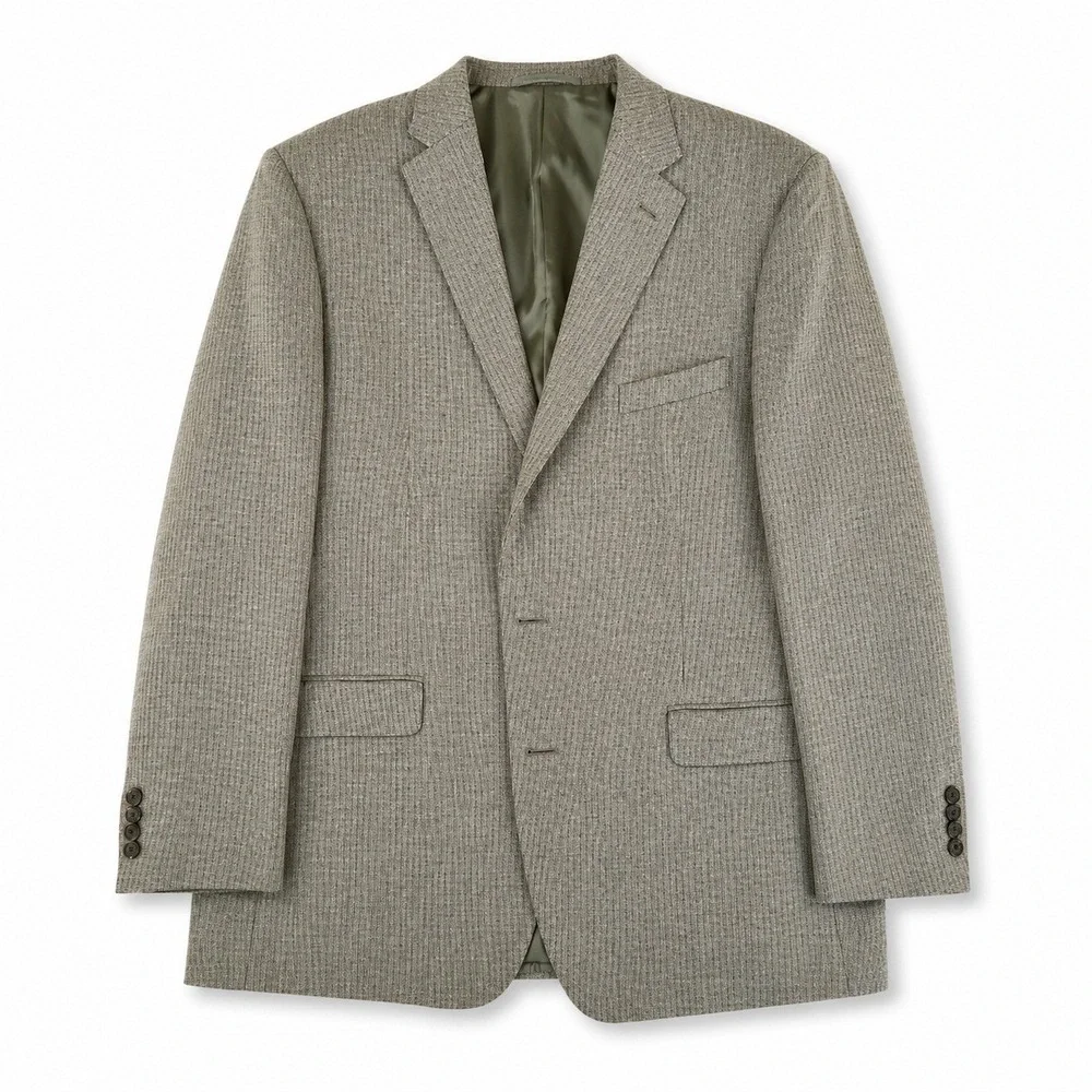 Lauren Ralph Lauren Blazer Mens 46L‎ Grey Houndstooth Two Button Sport Coat